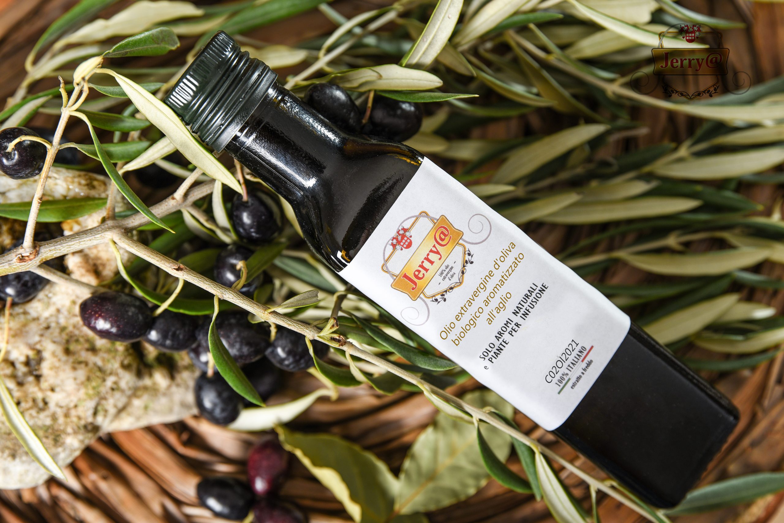 Olio extravergine di oliva biologico Jerry@ aromatizzato all'aglio