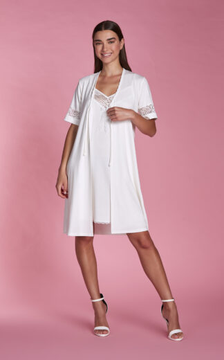 Vestaglietta in viscosa e pizzo Andra Lingerie